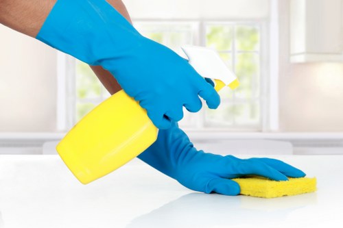 Cleaning professional preparing carpet service equipment for a scheduled appointment
